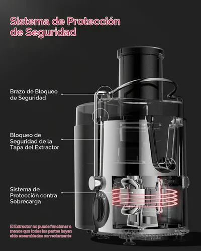 Vista 7 de SIFENE - Exprimidor centrífugo compacto, canal de 3 pulgadas de ancho, potencia máxima 800 W, gris 3-speed ingredient control, easy-clean