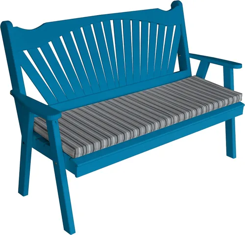 Vista 6 de Furniture Barn USA Pine - Banco de jardín Fanback de 4 pies, color negro