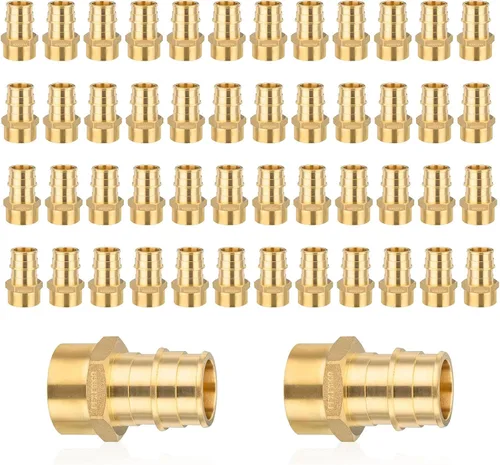 Vista 21 de Paquete de 5 adaptadores NPT roscados hembra Seelink PEX-A de 1/2" x 1/2" Colocaciones de expansión de latón PEX-A, ASTM F1960 (PEX1960026-5)