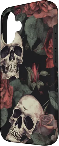 Vista 2 de iPhone 16 Gothic Skull and Roses - Accessorize in Style! Case