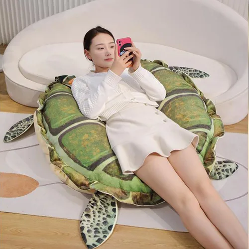 Vista 6 de Almohadas de concha de tortuga de 23.6 pulgadas, almohada de felpa de tortuga, disfraz de animal de peluche, divertido regalo creativo para niños