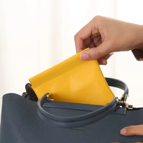 Vista 4 de Mini monedero de cuero para mujer, cambios, tarjetero, bolsa pequeña, 3 Colores, Portatarjetas Mini Monedas