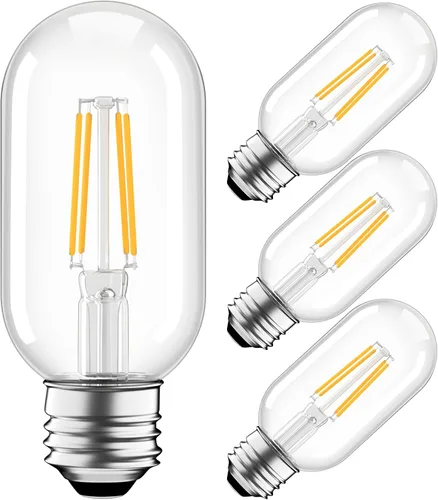 Vista 12 de Bombillas tubulares regulables E26 de 40 W, bombillas LED T10 de 4 W, 2200 K, blanco suave tipo T Bulbo sin parpadeo, para lámpara de araña