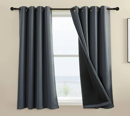 Vista 60 de Rutterllow - Cortinas 100% opacas, paneles de cortina con ojales, aislamiento térmico y bloqueo de luz para habitación y sala de estar