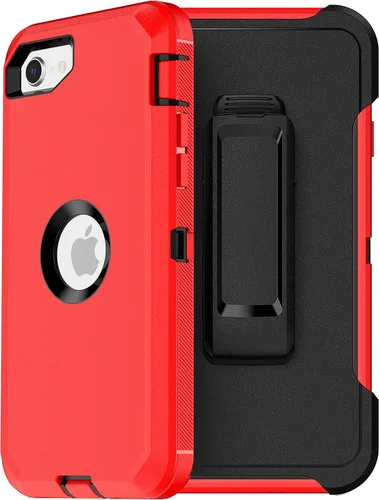 Vista 12 de MXX Funda diseñada para iPhone SE 2020/SE 2022, funda protectora resistente con protector de pantalla [3 capas] cubierta de protección de goma