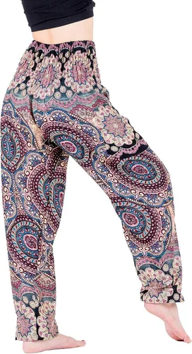 Vista 4 de LOFBAZ Vivid Yoga Harem Pantalones para Mujer Boho Hippie Lounge Pijamas India Beach