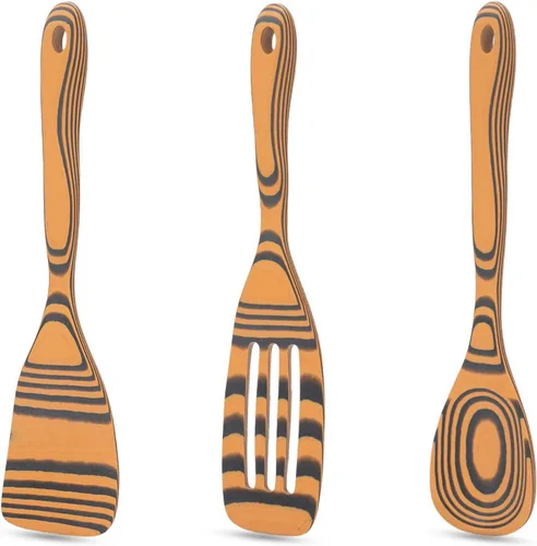 Vista 9 de Juego de Espurones Apto para Lavavajillas Espátula de Madera para Cocinar Cucharas de Madera Resistentes para Cocinar Espátula de Madera