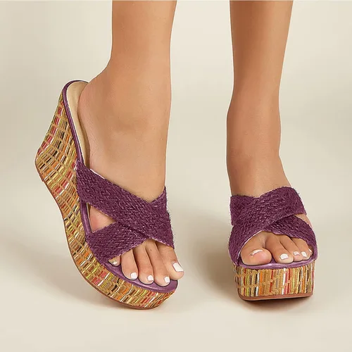 Vista 3 de getmorebeauty Sandalias de cuña para mujer, sandalias casuales de verano con plataforma