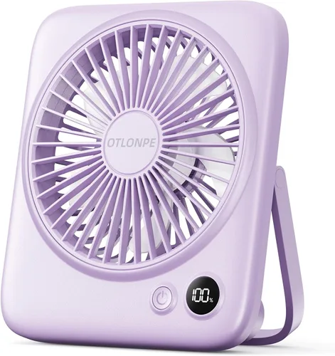 Vista 13 de Otlonpe Ventilador de Escritorio Portátil de 6.5 Pulgadas, Batería Recargable de 4000mAh Operado por Batería y Alimentado por USB, Ventilador