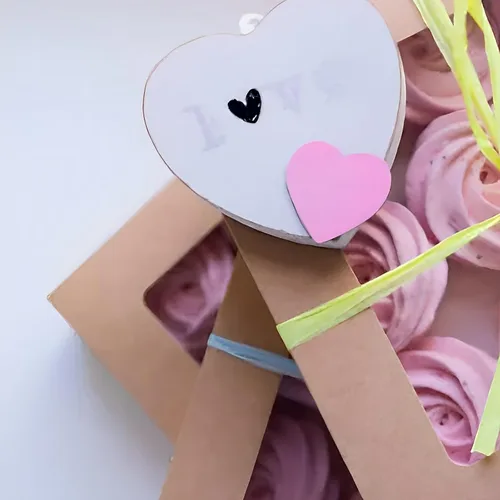 Vista 5 de 20 cajas de panadería marrones de 8 x 6 x 2.5 pulgadas con ventana, cajas de galletas para embalaje, cajas de golosinas para cupcakes, día de San
