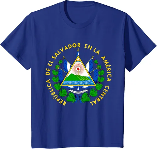 Vista 57 de Camiseta con diseño de emblema de la bandera de El Salvador
