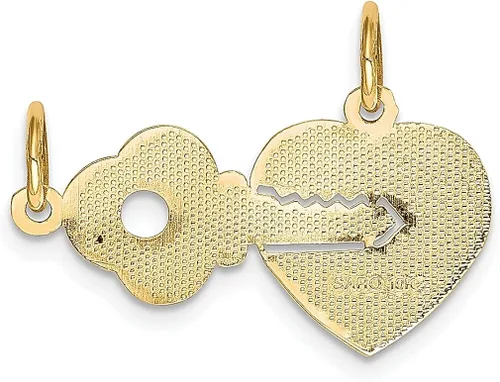 Vista 4 de Collar con dije de corazón de oro amarillo de 10 quilates joyería fina para mujer regalos para ella