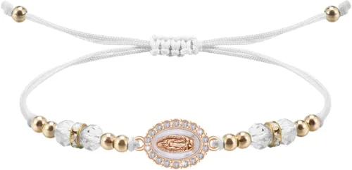 Vista 10 de Pulsera Virgen María con cordón ajustable Nuestra Señora de Guadalupe Pulsera de cuentas de cristal