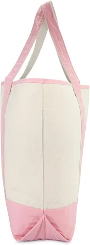 Vista 6 de DALIX Bolso de mano de lona de algodón para mujer Bolsos de hombro grandes Monograma rosa A - Z K