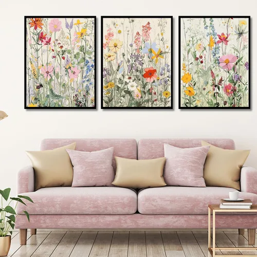 Vista 8 de Kit de pintura por números para adultos con marco de madera, kit de pintura por números de flores silvestres para adultos, kit de pintura acrílica