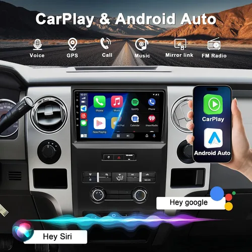 Vista 4 de Radio de coche 4G+64G para Ford F150 2009-2014: ajuste manual de CA