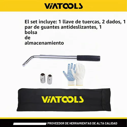 Vista 7 de llave de lengüeta universal extendida de 20 pulgadas de 4 vías de alta resistencia, llave de rueda estándar con enchufes de 17 mm, 19 mm, 21 mm, 23