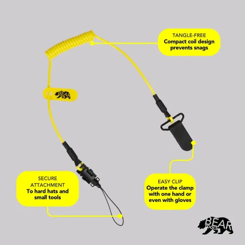 Vista 4 de BearTOOLS Cordón elástico de micro bobina, carga máxima de 2.0 lbs y 19.7 in de doble fijación Cordón de herramienta para herramientas pequeñas