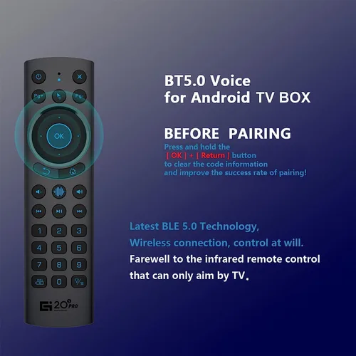 Vista 8 de G20BTS Plus Wireless Bluetooth 5.0 Control remoto retroiluminado por voz Soporte 2.4G Giroscopio USB IR Learning Control remoto para Android TV Box