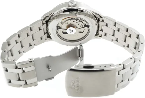 Vista 4 de Orient "Golden Eyes 2" clásico automático semi esqueleto reloj de cristal de zafiro esfera azul AG03001D