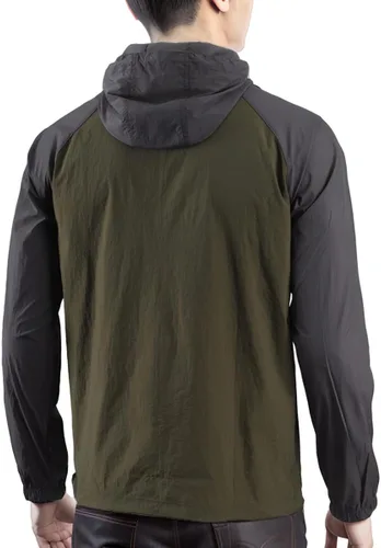 Vista 2 de Chaqueta de lluvia con capucha Anorak con capucha y resistente al agua para hombre