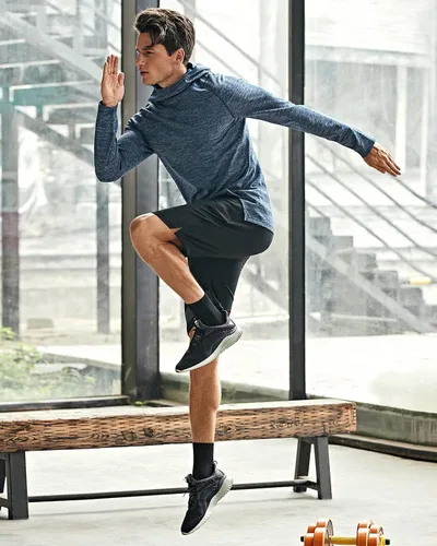 Vista 6 de Lempue Paquete de 2 pantalones cortos deportivos para hombre de 5 pulgadas, de secado rápido, pantalones cortos de entrenamiento para gimnasio