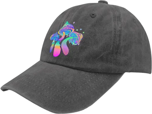 Vista 2 de devor Gorras de béisbol con hongos mágicos para papá, sombreros gráficos para papá para mujer