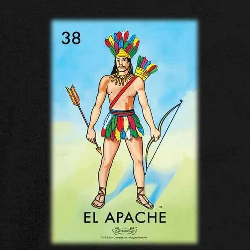 Vista 2 de El Apache Loteria Card - Camiseta mexicana para hombre