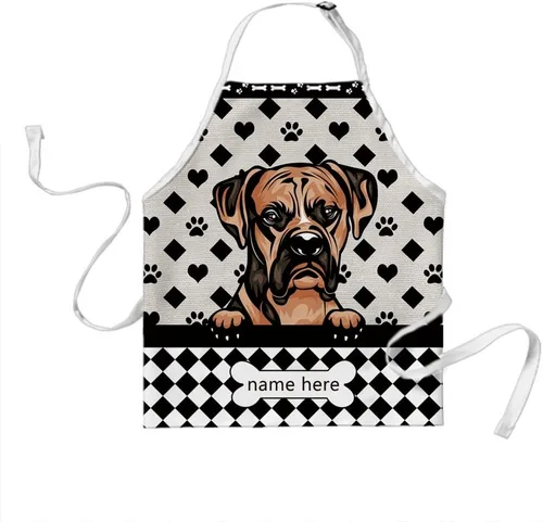 Vista 27 de Delantal de aseo de perros de lunares personalizado lindo perro Airedale, rojo (Airedale)