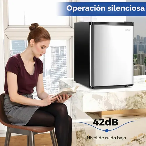 Vista 8 de COSTWAY Congelador pequeño de 2.1 pies cúbicos, mini congelador vertical compacto con puerta individual reversible, 7 termostatos ajustables, bajo