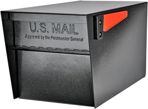 Vista 9 de Mail Boss Mail Manager Street Safe - Buzón de acceso trasero con bloqueo Rear retrieval door keeps you out of the street, anti-pry double-cam