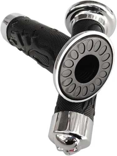 Vista 4 de Puños de 7/8 pulgadas WATERCRAFTS Flame Gel Style Thinner Wall Skull NEGRO [P/N: XH4071-NEGRO]