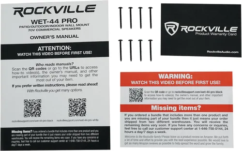 Vista 8 de Rockville WET-44 PRO Altavoces duales de montaje en pared de 4 pulgadas y 70 V, negro, giratorio de 4 vías, IPX55 para interiores y exteriores