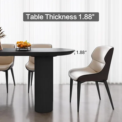 Vista 4 de Guyii Mesa de comedor de 62.99 pulgadas con una mesa completa, mesa de cocina moderna para 6 personas, mesa de comedor interior para cocina, bar