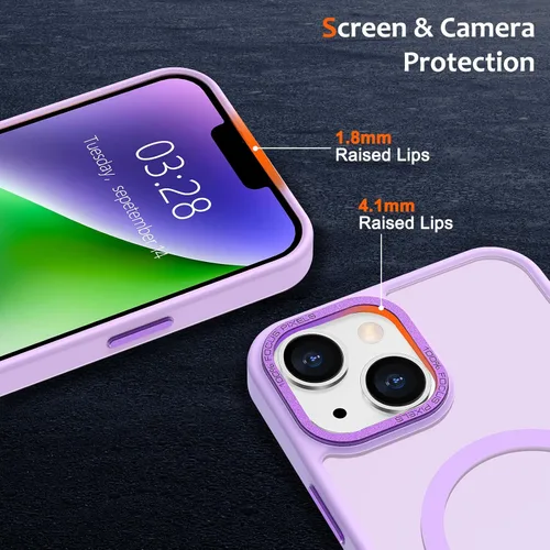 Vista 1081 de Anuck - Funda magnética para iPhone 11 compatible con MagSafe, carcasa trasera mate translúcida dura, borde de TPU, delgada, resistente a impactos