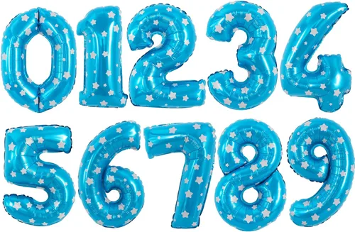 Vista 20 de TONIFUL Globos grandes de 50 pulgadas con números dorados del 0 al 9, globo digital grande de Mylar número 8 digital ocho para fiestas