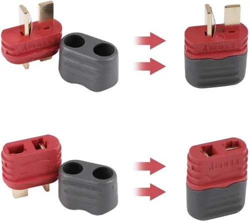 Vista 9 de Amass - 10 pares de conectores en T actualizados de la funda Deans Conector Deans Plug para piezas RC (10 pares de enchufe en T)