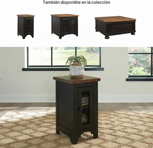 Vista 9 de Signature Design by Ashley Valebeck - Mesa auxiliar para silla con Negro