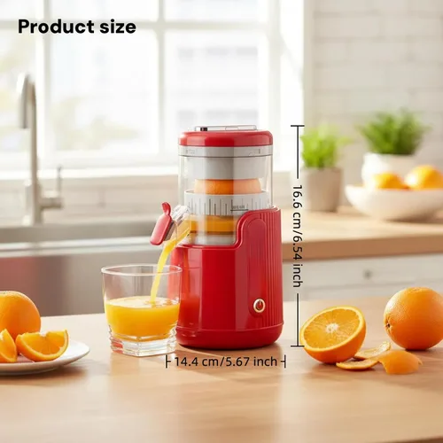 Vista 2 de Exprimidor eléctrico portátil de cítricos, exprimidor de naranja recargable portátil y exprimidor de limón con USB recargable, operación de un solo