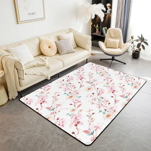 Vista 8 de Feelyou Boho Geometric Area Rug 3x5 Kids Tropical Leaves Decorative Rug for Boys Girls Teens Botanical Nature Theme Living Room Rugs Luxury Modern