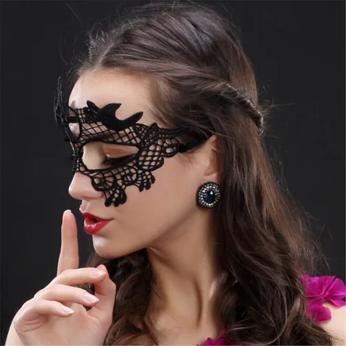 Vista 5 de Paquete de 15 máscaras de encaje negro para mujer, estilo veneciano, para fiesta de mascarada