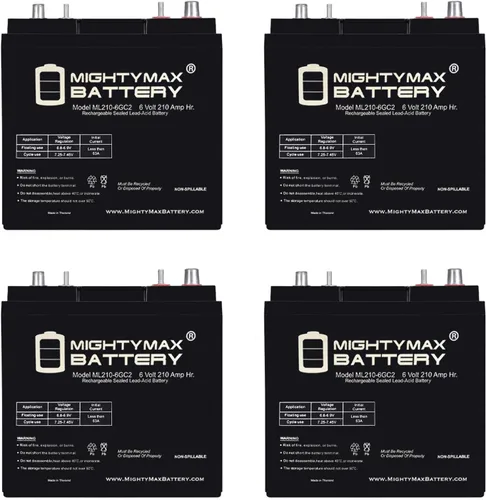 Vista 10 de Mighty Max Battery - Batería Mighty Max ML210-6GC2 - 6 V 210 AH, Terminal Dual, Batería SLA AGM Recargable para Carro de Golf