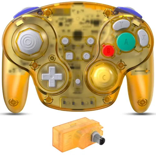 Vista 9 de 2.4 GHz Wireless GameCube Controller, for NGC GameCube Console (Built-in Rumble) (Analog Stick) (Analog Triggers) (Rechargeable) (Plug and Play)