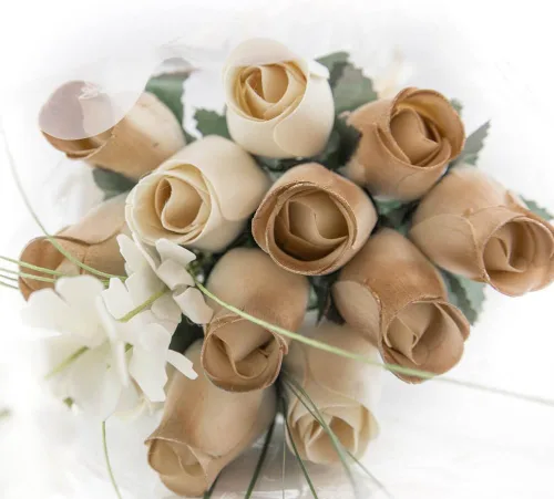 Vista 22 de Ramos originales de rosas de madera en 1, 2, o 3 docenas, Madera de abedul, 1 Docena