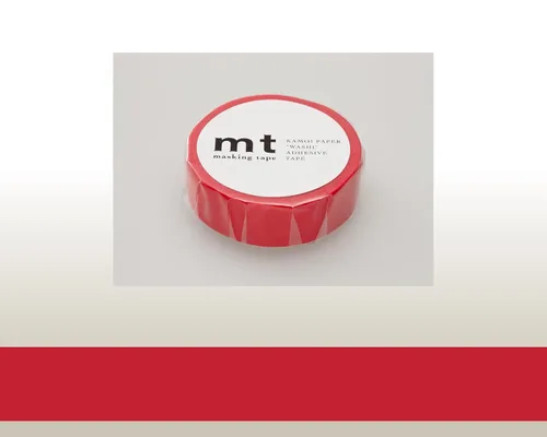 Vista 2 de MT MT01P181Z mt Sólidos Washi Cinta adhesiva de papel [Kamoi Kakoshi genuino/Producido en Japón]: 3/5" x 33 pies, Rojo