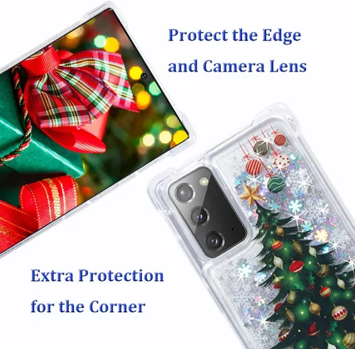 Vista 3 de Funda para Galaxy Note 20, con purpurina flotante líquida y suave, cojín de TPU suave de lujo, a la moda, linda funda para Samsung Galaxy Note 20