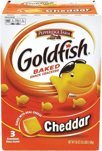 Vista 5 de Pepperidge Farm Goldfish, Cheddar, bolsas de 1.5 onzas (paquete de 72)