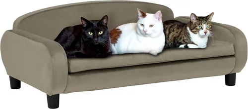 Vista 15 de Paws & Purrs Sofá cama para gatos, sofá para mascotas para gatos de interior, camas elevadas para gatos con funda de colchón extraíble lavable