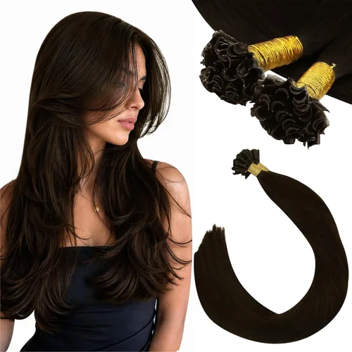 Vista 34 de Ugeat - Extensiones de cabello humano con microanillo, 14 pulgadas, extensiones de cabello Remy con microcuentas de 1 gm/hebra, 50 gms, extensiones