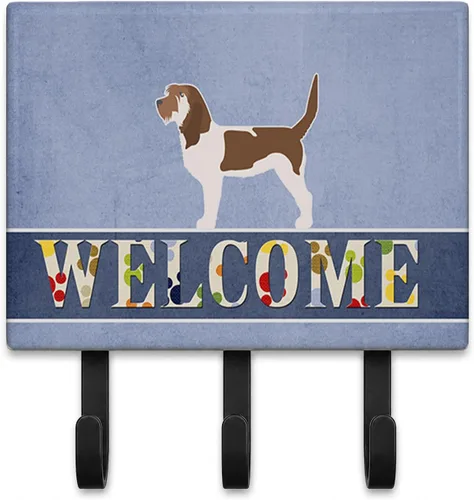 Vista 43 de Caroline's Treasures Afghan Hound - Gancho de pared de bienvenida, triple, multicolor Afghan Hound Welcome artwork on ceramic tile with three